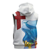 Tonga Swimming with Whales Sleeveless Zip Hoodie Ngatu Pattern LT03 - Polynesian Pride