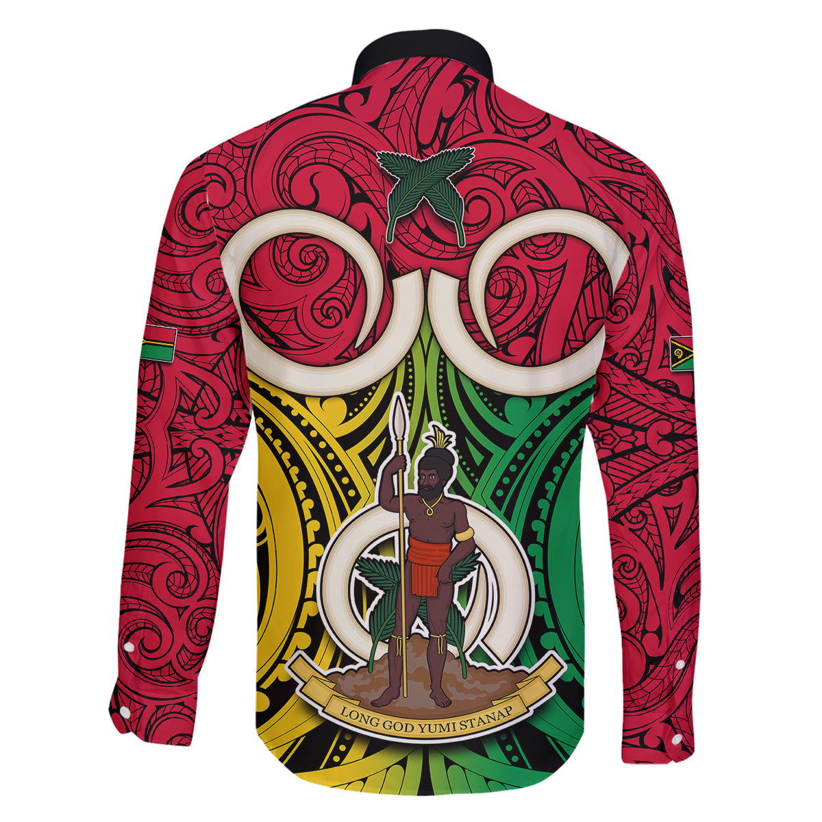 Vanuatu Family Matching Puletasi Dress and Hawaiian Shirt Pig Tusk Mix Maori Pattern and Namele Leaf LT03 - Polynesian Pride