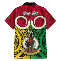 Personalised Vanuatu Kid Hawaiian Shirt Pig Tusk Mix Maori Pattern and Namele Leaf LT03 - Polynesian Pride