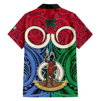 Vanuatu Shefa Province Family Matching Off Shoulder Long Sleeve Dress and Hawaiian Shirt Pig Tusk Mix Maori Pattern and Namele Leaf LT03 - Polynesian Pride