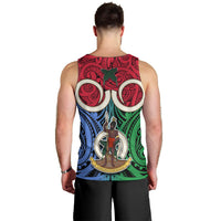 Vanuatu Shefa Province Men Tank Top Pig Tusk Mix Maori Pattern and Namele Leaf LT03 - Polynesian Pride