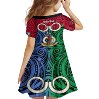 Personalised Vanuatu Shefa Province Family Matching Long Sleeve Bodycon Dress and Hawaiian Shirt Pig Tusk Mix Maori Pattern and Namele Leaf LT03 - Polynesian Pride