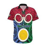 Personalised Vanuatu Shefa Province Hawaiian Shirt Pig Tusk Mix Maori Pattern and Namele Leaf LT03 Red - Polynesian Pride