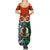 Vanuatu Penama Province Summer Maxi Dress Pig Tusk Mix Maori Pattern and Namele Leaf LT03 - Polynesian Pride