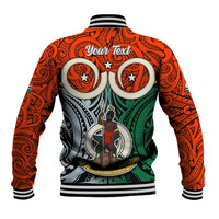 Personalised Vanuatu Penama Province Baseball Jacket Pig Tusk Mix Maori Pattern and Namele Leaf LT03 - Polynesian Pride