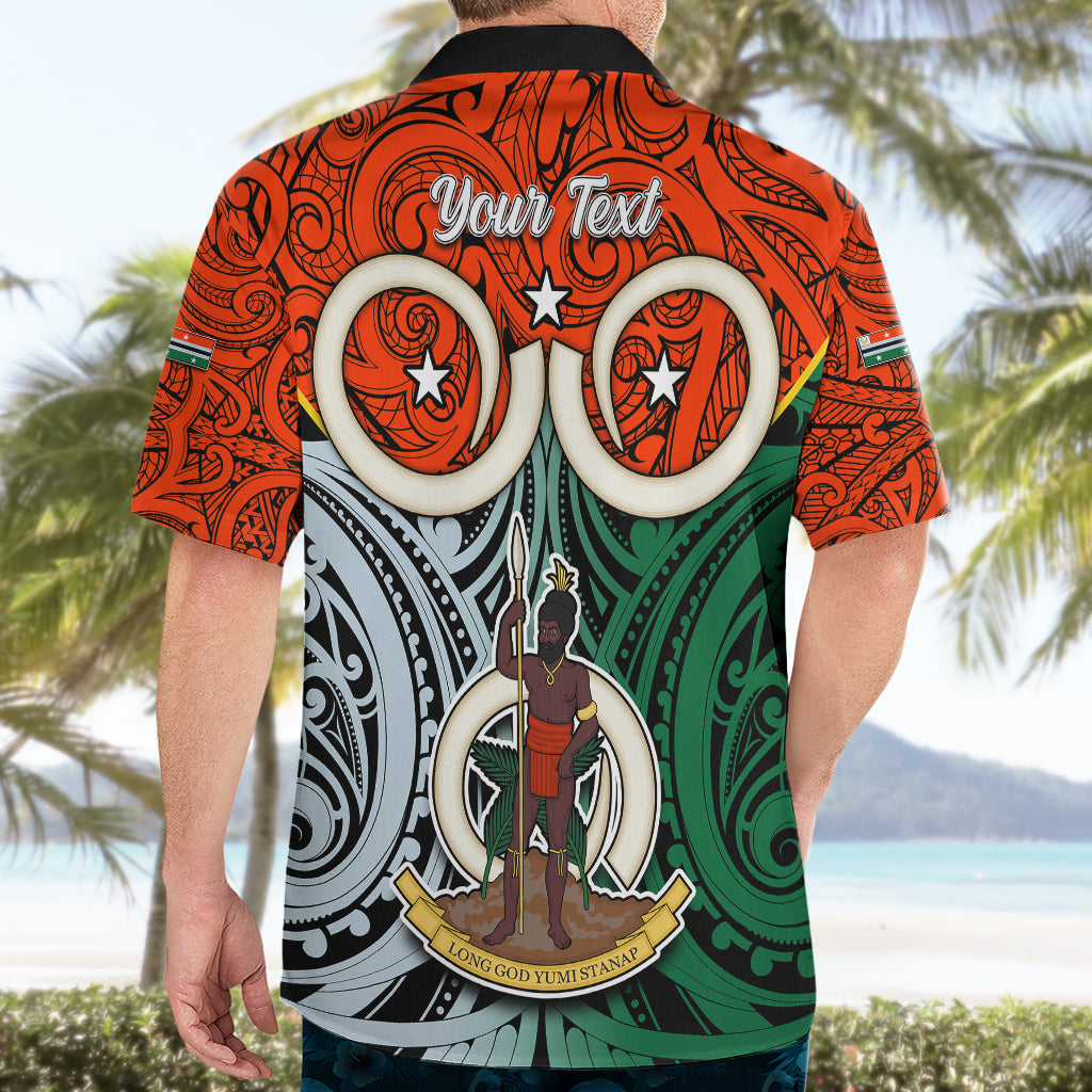 Personalised Vanuatu Penama Province Hawaiian Shirt Pig Tusk Mix Maori Pattern and Namele Leaf LT03 - Polynesian Pride