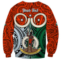 Personalised Vanuatu Penama Province Sweatshirt Pig Tusk Mix Maori Pattern and Namele Leaf LT03 - Polynesian Pride