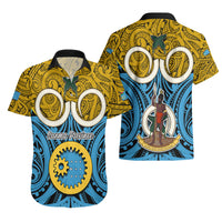 Vanuatu Sanma Province Hawaiian Shirt Pig Tusk Mix Maori Pattern and Namele Leaf LT03 - Polynesian Pride