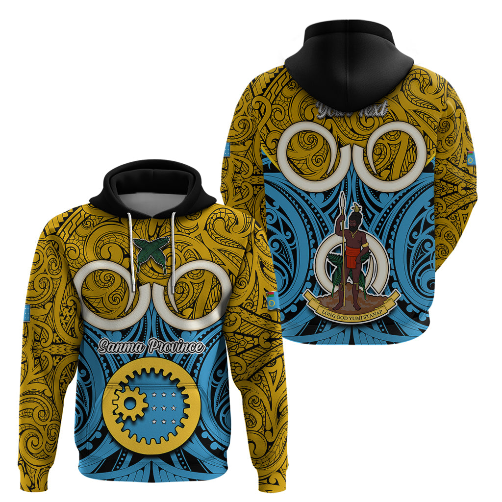 Personalised Vanuatu Sanma Province Hoodie Pig Tusk Mix Maori Pattern and Namele Leaf LT03 - Polynesian Pride