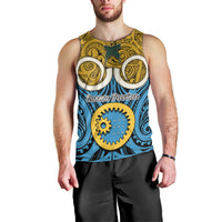 Personalised Vanuatu Sanma Province Men Tank Top Pig Tusk Mix Maori Pattern and Namele Leaf LT03 - Polynesian Pride