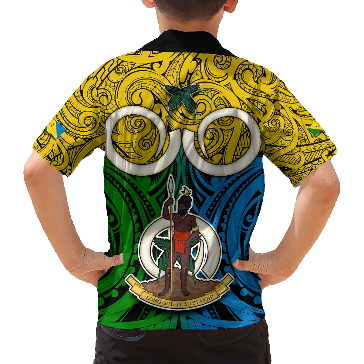 Vanuatu Malampa Province Family Matching Summer Maxi Dress and Hawaiian Shirt Pig Tusk Mix Maori Pattern and Namele Leaf LT03 - Polynesian Pride