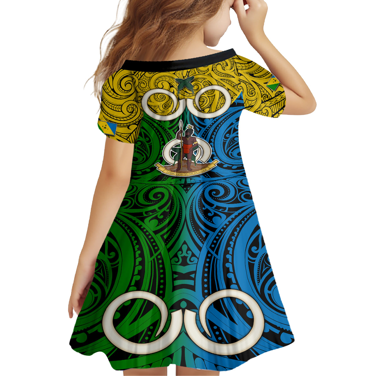 Vanuatu Malampa Province Family Matching Summer Maxi Dress and Hawaiian Shirt Pig Tusk Mix Maori Pattern and Namele Leaf LT03 - Polynesian Pride