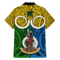 Vanuatu Malampa Province Family Matching Summer Maxi Dress and Hawaiian Shirt Pig Tusk Mix Maori Pattern and Namele Leaf LT03 - Polynesian Pride