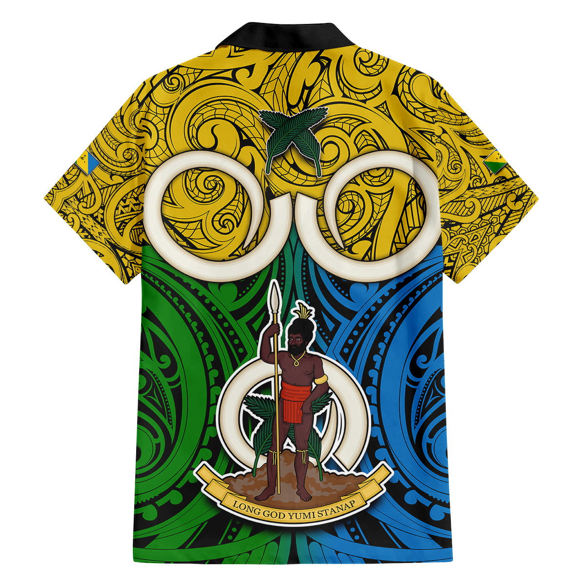 Vanuatu Malampa Province Kid Hawaiian Shirt Pig Tusk Mix Maori Pattern and Namele Leaf LT03 - Polynesian Pride