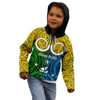 Vanuatu Malampa Province Kid Hoodie Pig Tusk Mix Maori Pattern and Namele Leaf LT03 - Polynesian Pride