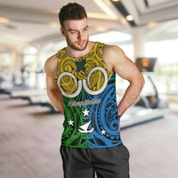 Vanuatu Malampa Province Men Tank Top Pig Tusk Mix Maori Pattern and Namele Leaf LT03 - Polynesian Pride