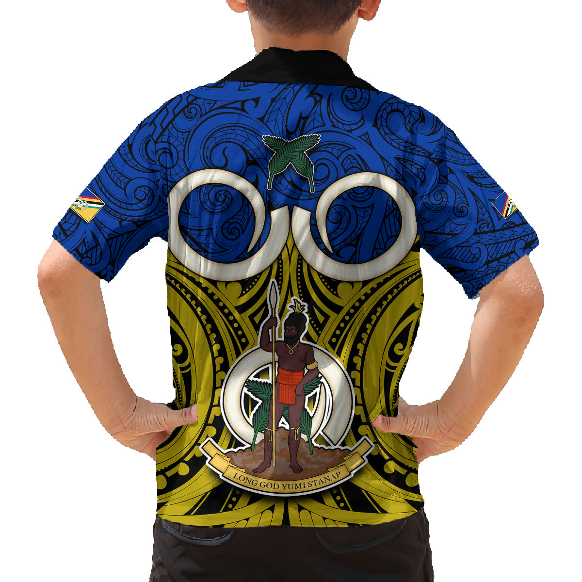 Vanuatu Torba Province Family Matching Tank Maxi Dress and Hawaiian Shirt Pig Tusk Mix Maori Pattern and Namele Leaf LT03 - Polynesian Pride