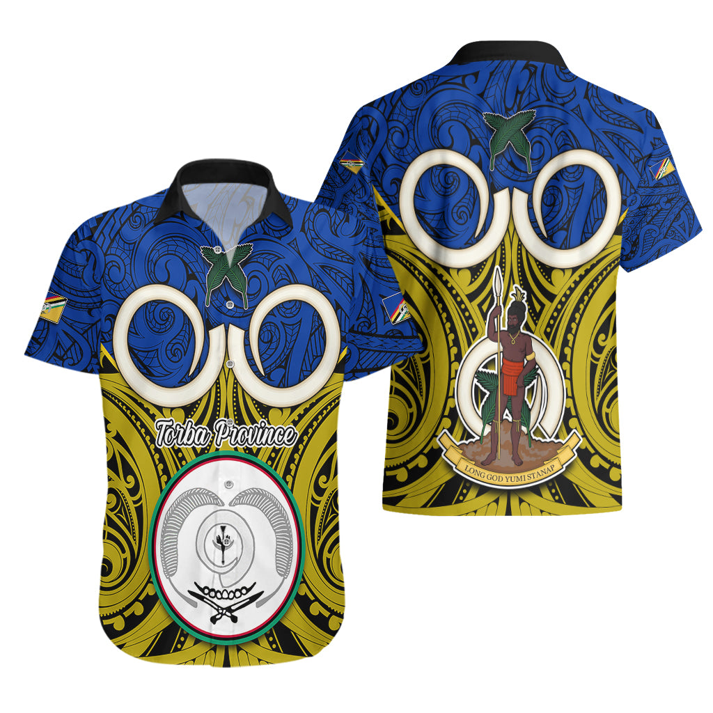 Vanuatu Torba Province Hawaiian Shirt Pig Tusk Mix Maori Pattern and Namele Leaf LT03 - Polynesian Pride