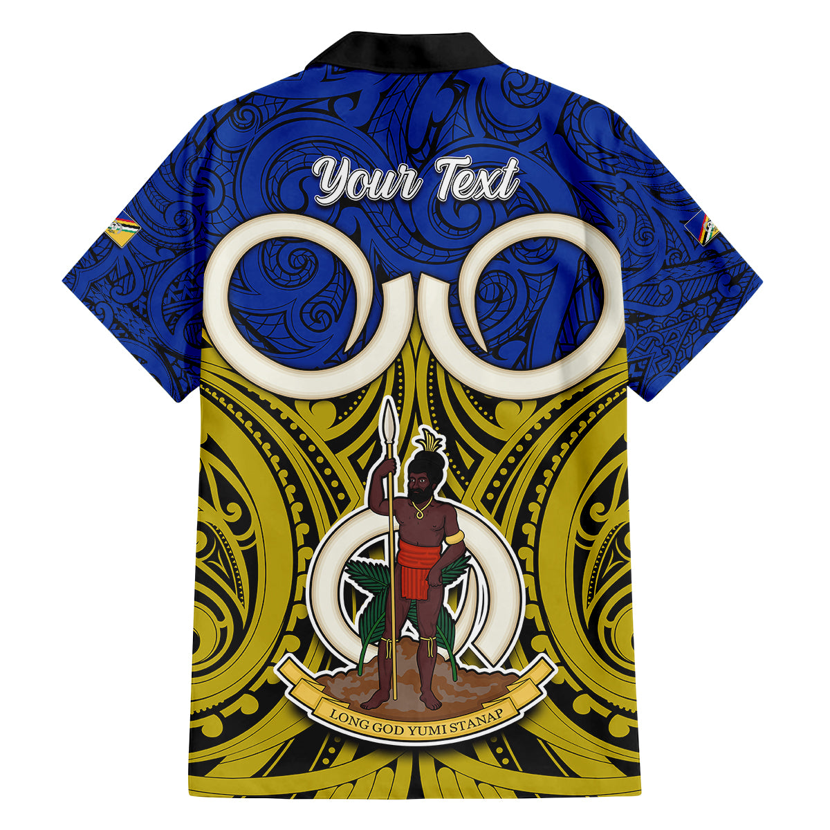 Personalised Vanuatu Torba Province Family Matching Off Shoulder Short Dress and Hawaiian Shirt Pig Tusk Mix Maori Pattern and Namele Leaf LT03 - Polynesian Pride