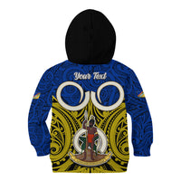 Personalised Vanuatu Torba Province Kid Hoodie Pig Tusk Mix Maori Pattern and Namele Leaf LT03 - Polynesian Pride