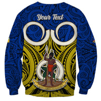 Personalised Vanuatu Torba Province Sweatshirt Pig Tusk Mix Maori Pattern and Namele Leaf LT03 - Polynesian Pride