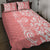 Hawaii Kauai Island Quilt Bed Set Hibiscus Pattern Seamless Tribal Simple Pink Pastel LT03 - Polynesian Pride
