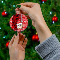 Mele Kalikimaka Hawaii Christmas Ceramic Ornament Santa Claus Kakau Tribal Mix Polynesia Tattoo LT03 - Polynesian Pride