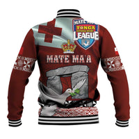 Mate Ma'a Tonga Baseball Jacket Haʻamonga ʻa Maui and White Dove - Tongan Kupesi Ngatu