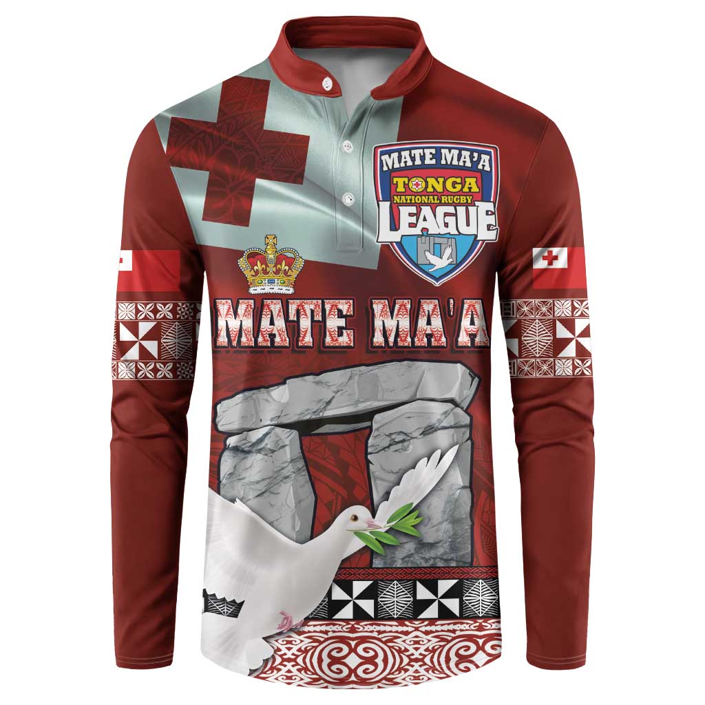 Mate Ma'a Tonga Button Sweatshirt Haʻamonga ʻa Maui and White Dove - Tongan Kupesi Ngatu