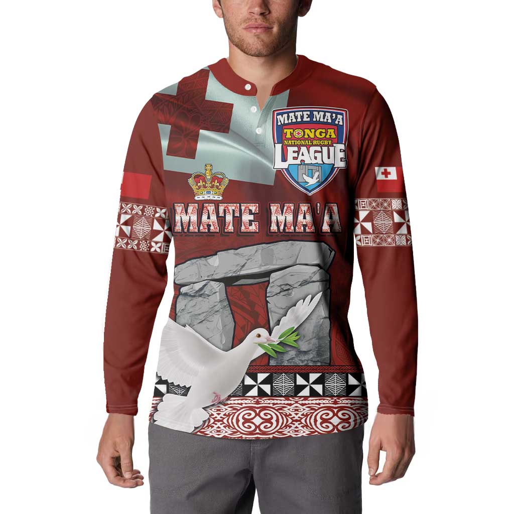 Mate Ma'a Tonga Button Sweatshirt Haʻamonga ʻa Maui and White Dove - Tongan Kupesi Ngatu