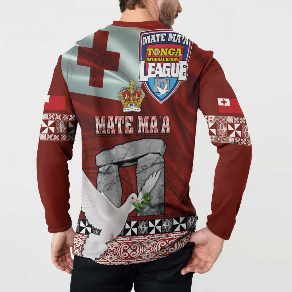 Mate Ma'a Tonga Button Sweatshirt Haʻamonga ʻa Maui and White Dove - Tongan Kupesi Ngatu