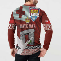 Mate Ma'a Tonga Button Sweatshirt Haʻamonga ʻa Maui and White Dove - Tongan Kupesi Ngatu