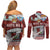 Mate Ma'a Tonga Couples Matching Off Shoulder Short Dress and Long Sleeve Button Shirt Haʻamonga ʻa Maui and White Dove - Tongan Kupesi Ngatu