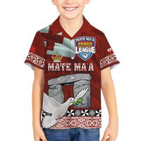 Mate Ma'a Tonga Family Matching Puletasi and Hawaiian Shirt Haamonga a Maui and White Dove - Tongan Kupesi Ngatu LT03 Son's Shirt Red - Polynesian Pride