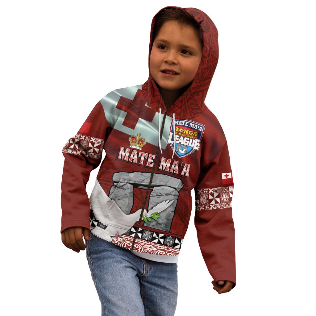 Mate Ma'a Tonga Kid Hoodie Haʻamonga ʻa Maui and White Dove - Tongan Kupesi Ngatu