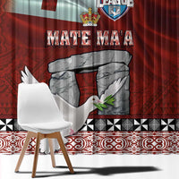 Mate Ma'a Tonga Window Curtain Haʻamonga ʻa Maui and White Dove - Tongan Kupesi Ngatu