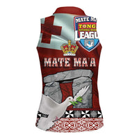 Mate Ma'a Tonga Women Sleeveless Polo Shirt Haʻamonga ʻa Maui and White Dove - Tongan Kupesi Ngatu