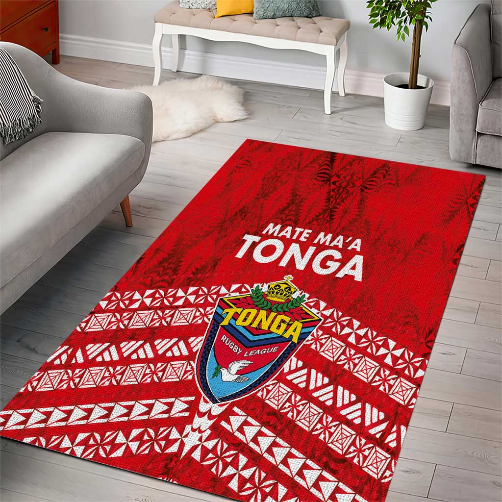 Mate Ma'a Tonga Area Rug Douple White Dove and Kupesi Ngatu Art Tattoo