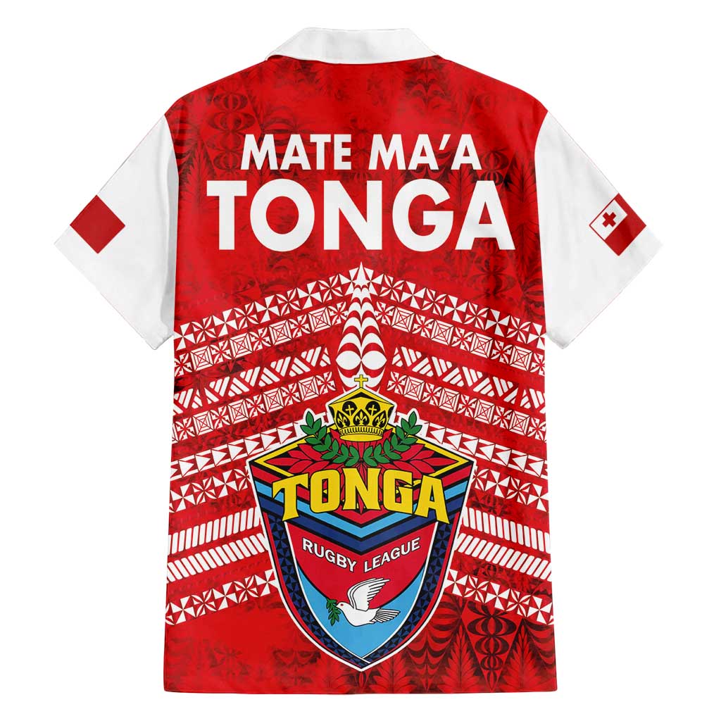 Mate Ma'a Tonga Family Matching Off Shoulder Short Dress and Hawaiian Shirt Double White Dove and Kupesi Ngatu Art Tattoo LT03 - Polynesian Pride