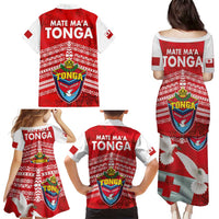 Mate Ma'a Tonga Family Matching Puletasi and Hawaiian Shirt Double White Dove and Kupesi Ngatu Art Tattoo LT03 - Polynesian Pride