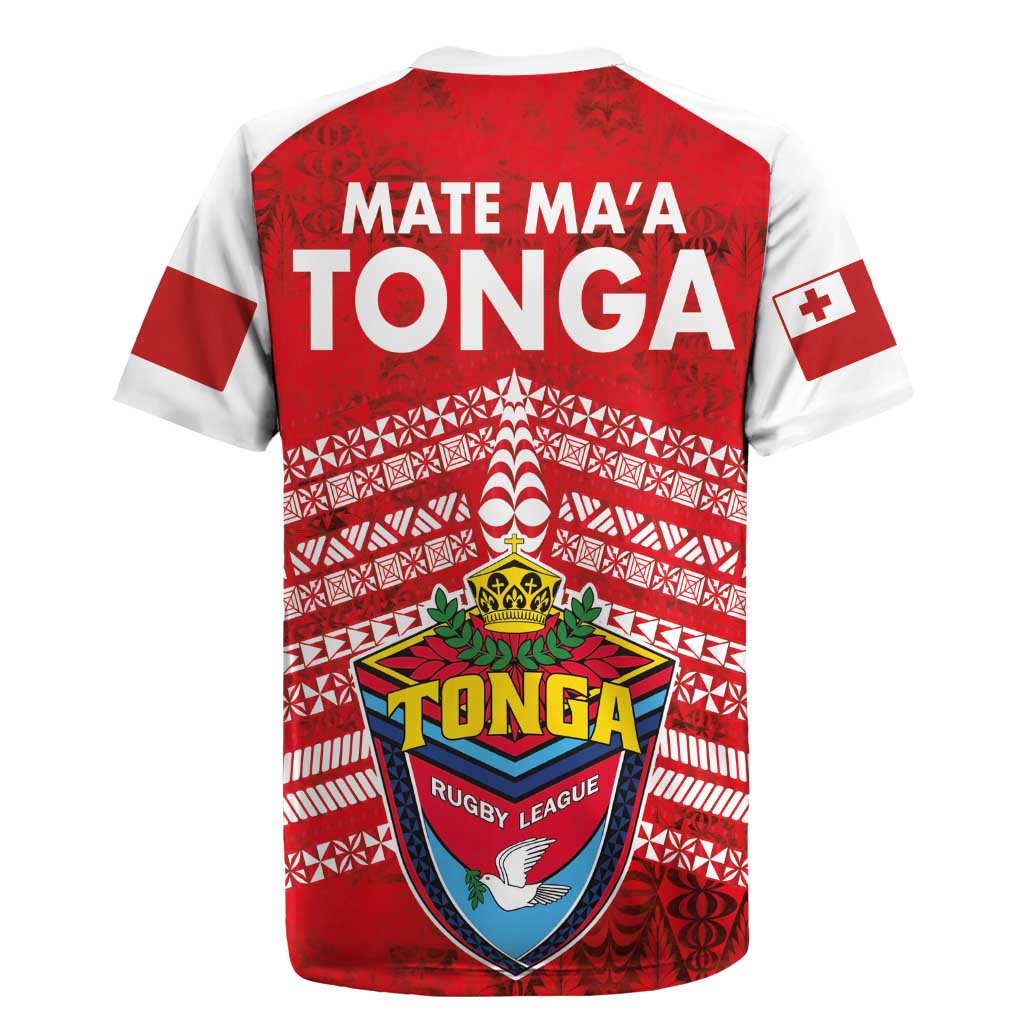 Mate Ma'a Tonga Rugby Jersey Douple White Dove and Kupesi Ngatu Art Tattoo