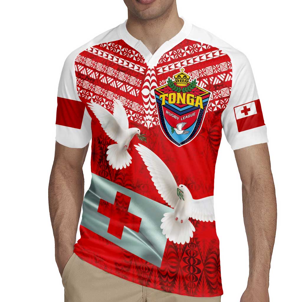 Mate Ma'a Tonga Rugby Jersey Douple White Dove and Kupesi Ngatu Art Tattoo