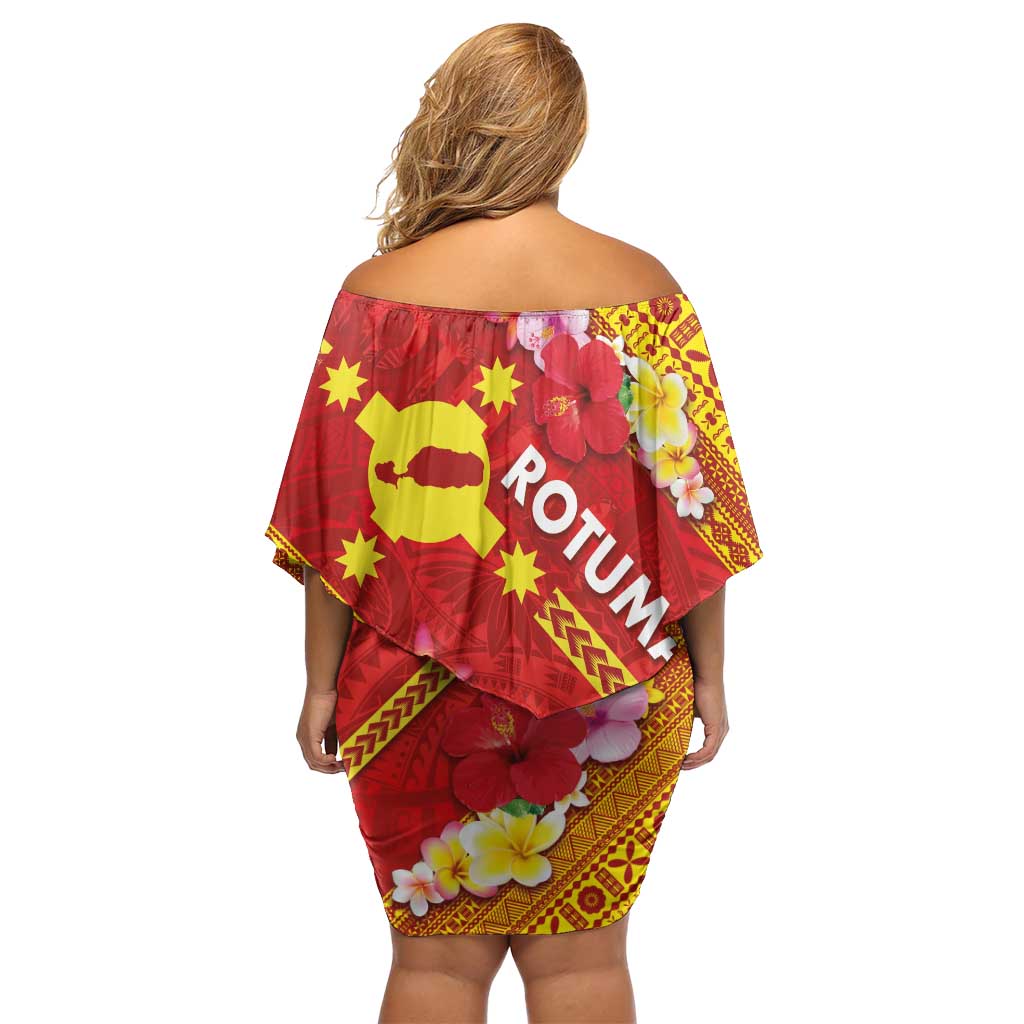 Rotuma Island Family Matching Off Shoulder Short Dress and Hawaiian Shirt Fijian Tapa with Polynesian Art and Hibiscus LT03 - Polynesian Pride
