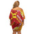 Rotuma Island Family Matching Off Shoulder Short Dress and Hawaiian Shirt Fijian Tapa with Polynesian Art and Hibiscus