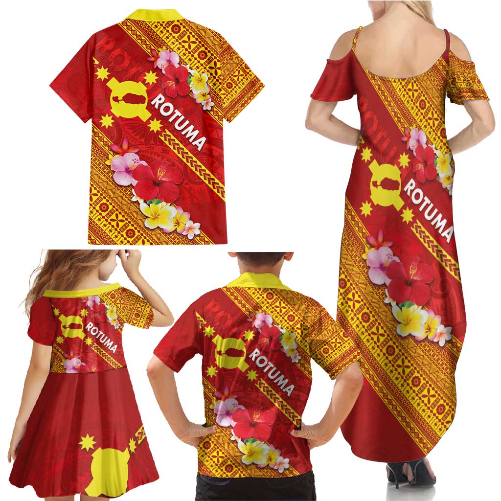Rotuma Island Family Matching Summer Maxi Dress and Hawaiian Shirt Fijian Tapa with Polynesian Art and Hibiscus LT03 - Polynesian Pride