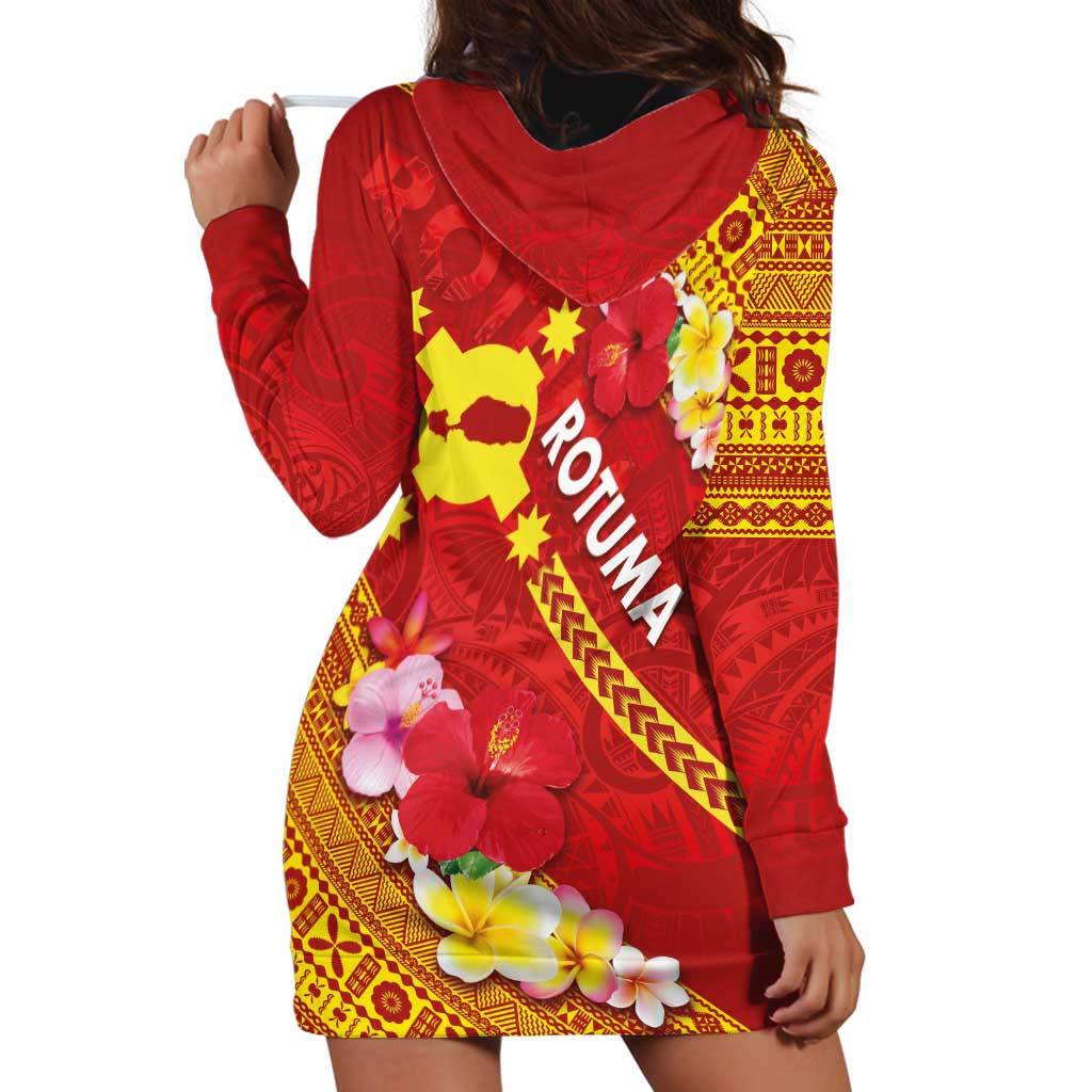 Rotuma Island Hoodie Dress Fijian Tapa with Polynesian Art and Hibiscus LT03 - Polynesian Pride