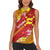 Rotuma Island Women Sleeveless Polo Shirt Fijian Tapa with Polynesian Art and Hibiscus