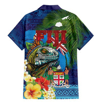Fiji Iguana-Coat of Arms Family Matching Mermaid Dress and Hawaiian Shirt with Hibiscus and Plumeria Palm Tree Tapa Art LT03 - Polynesian Pride
