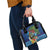 Fiji Iguana-Coat of Arms Shoulder Handbag with Hibiscus and Plumeria Palm Tree Tapa Art