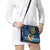 Fiji Iguana-Coat of Arms Shoulder Handbag with Hibiscus and Plumeria Palm Tree Tapa Art
